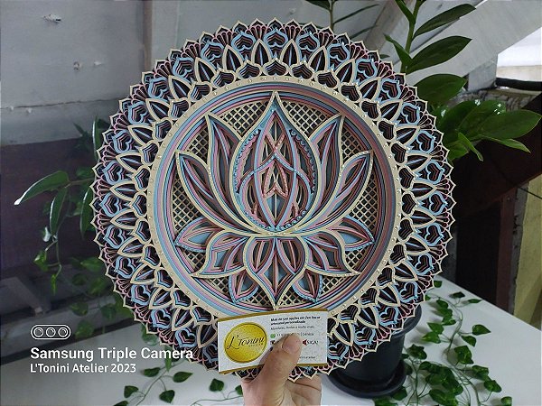 Mandala 3D 8C Flor de Lótus | Candy Colors (do 25cm ao 90cm)