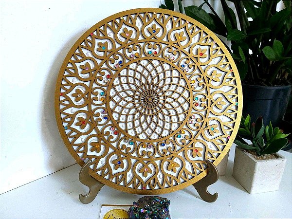 Mandala Duo Torus Gold White 30cm