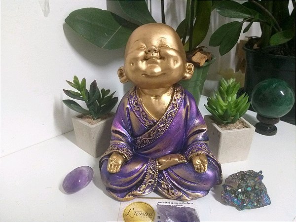 Buda Sorriso 20cm | Chama Violeta
