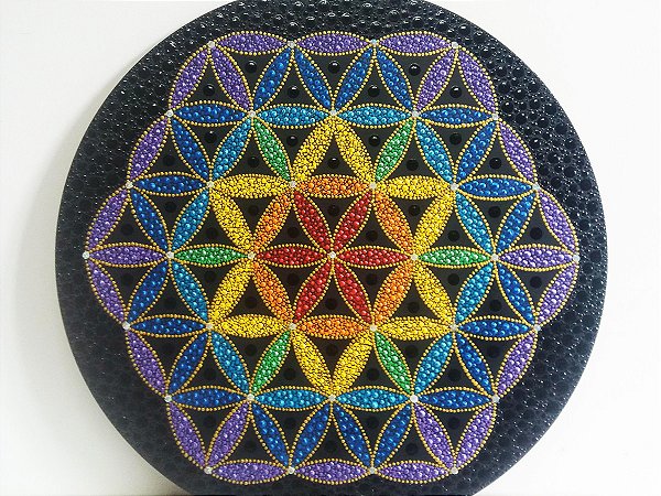 Mandala Flor da Vida 40cm | 7 chakras