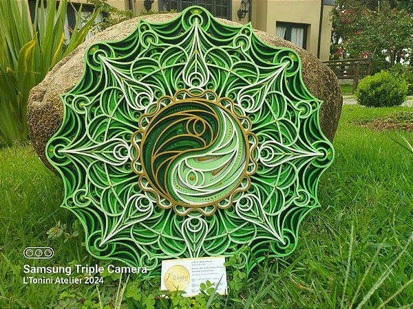 Mandala 3D 7C Yin Yang 40cm | Raio verde da cura