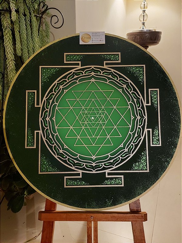 Mandala Duo Sri Yantra 60cm | Verde