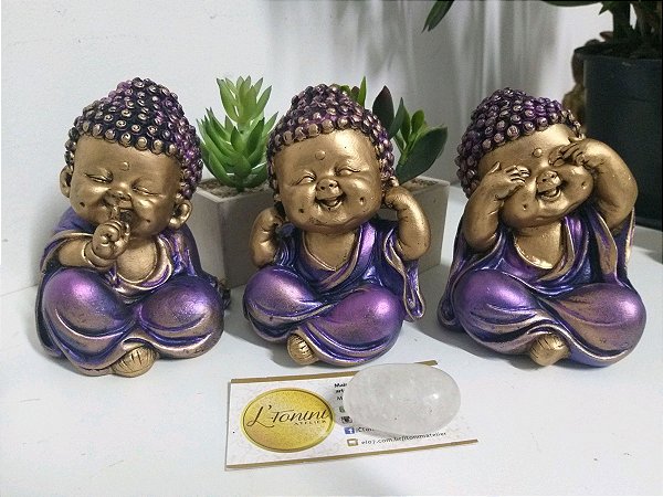 Trio de Budinhas Sábios 12cm | Chama Violeta