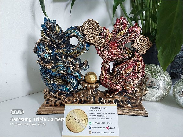 Fênix e Dragão 20cm | Rubi e Índigo
