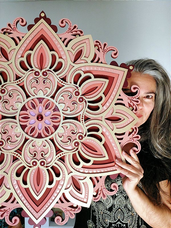 Mandala 3D 4C Turmalina Rosa (do 30cm ao 90cm)