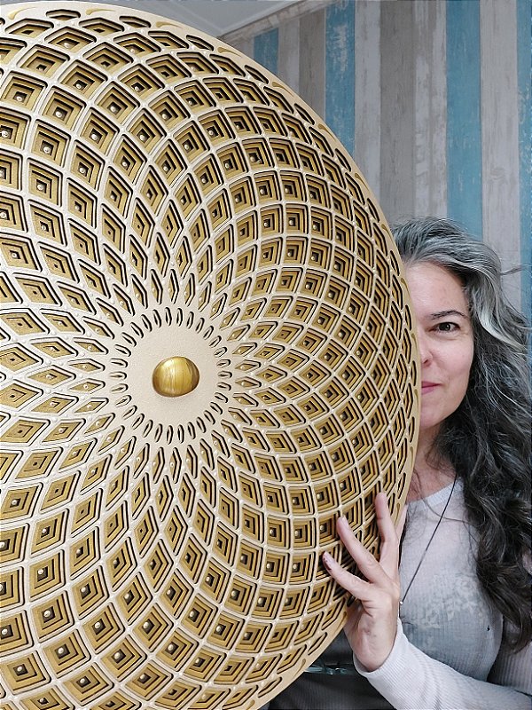 Mandala 3D 5C Torus  | Dourada (do 30cm ao 90cm)