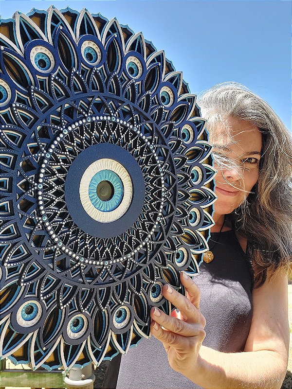 Mandala 3D 6C Olho Grego (do 25cm ao 90cm)