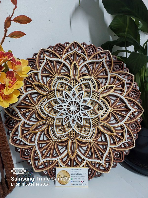 Mandala 3D 9C Dhalia | Tons terrosos (do 25cm ao 90cm)