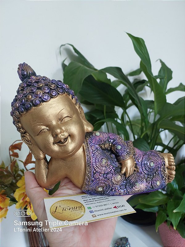 Buda Baby deitado 16cm | Chama Violeta