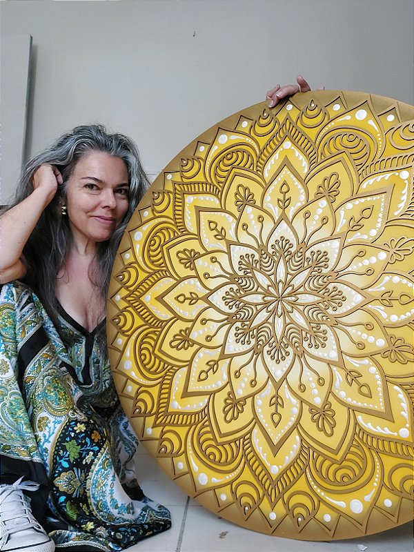 Mandala Duo Giallo (do 40cm ao 90cm)