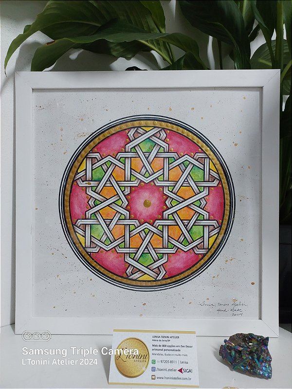 Mandala de Marrakesh em Aquarela 30x30cm