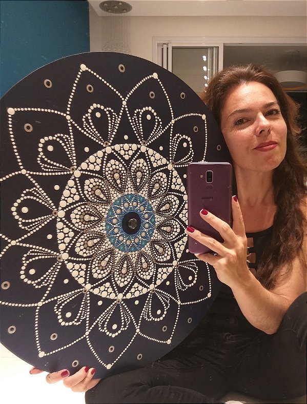 Mandala Olho Grego pontilhismo (do 25cm ao 90cm)