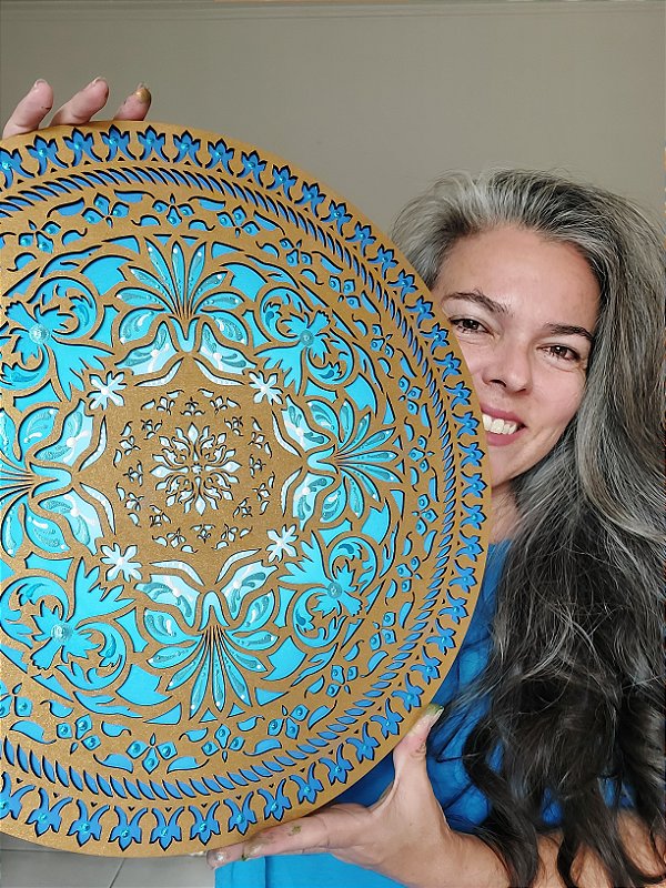 Mandala Duo Gold Blue (do 30cm ao 90cm)