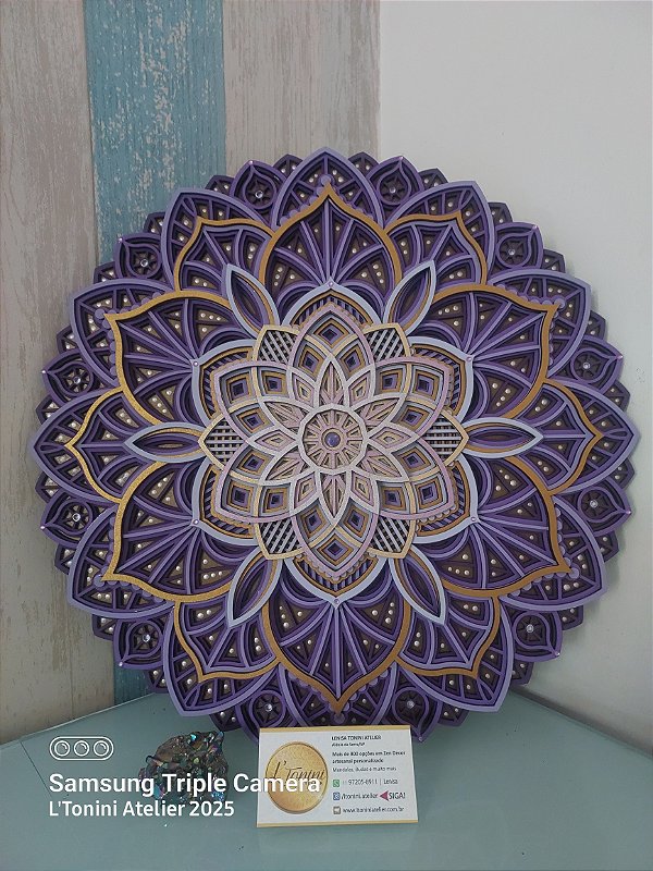 Mandala 3D 9C Dhalia | Chama Violeta 40cm