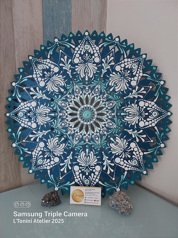 Mandala Renda Azul 50cm