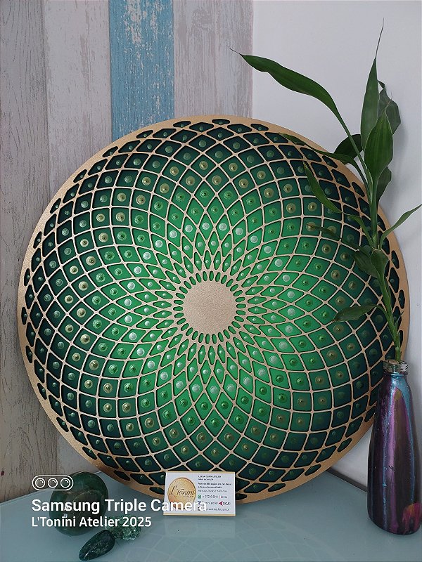Mandala Duo Torus Raio Verde (do 25cm ao 90cm)