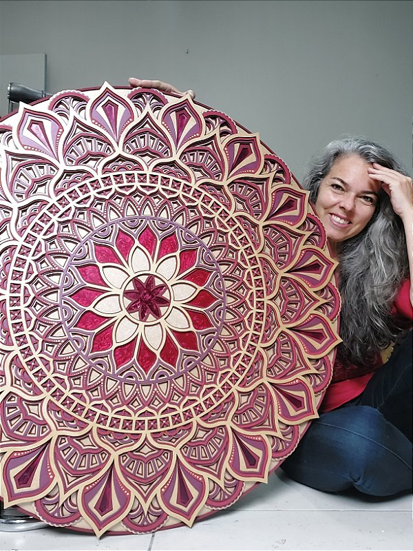 Mandala 3D 6C Rosa do Deserto (do 30cm ao 90cm)