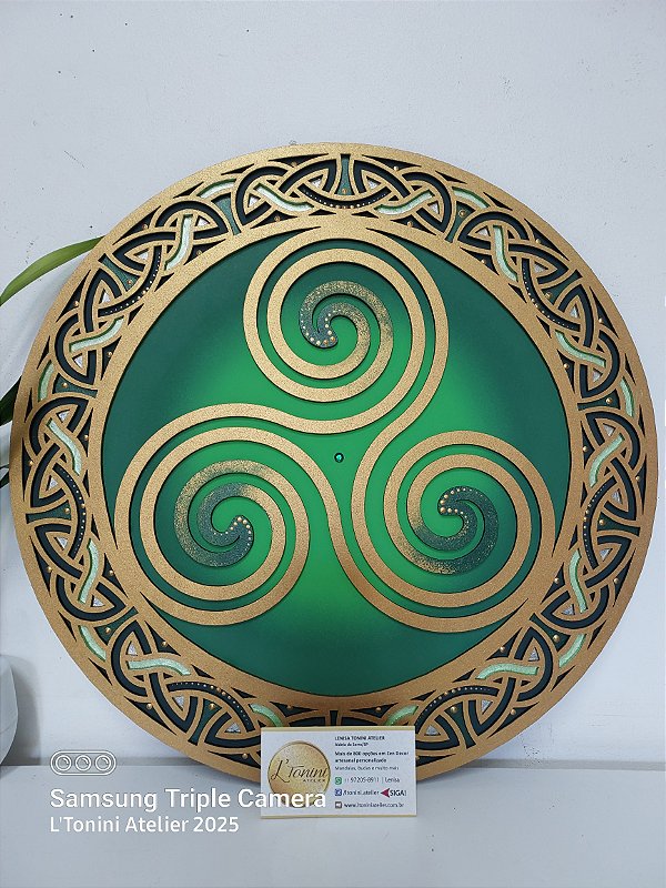 Mandala Duo Triskelion | Tons de verde (do 30cm ao 90cm)