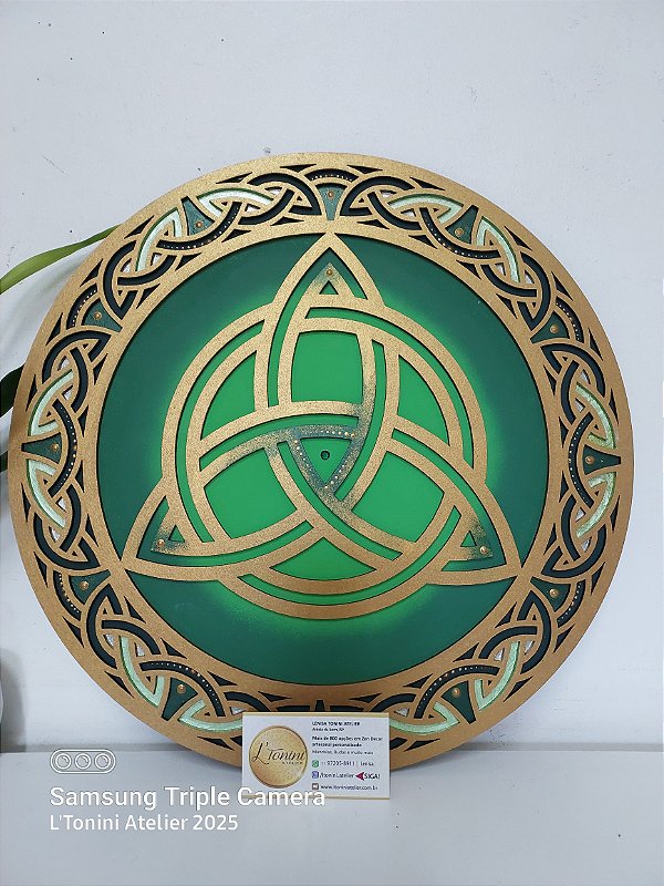 Mandala Duo Triquetra | Tons de verde (do 30cm ao 90cm)