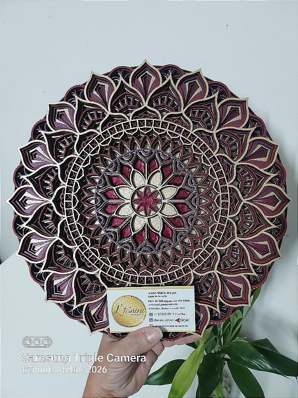 Mandala 3D 6C Rosa do Deserto 30cm