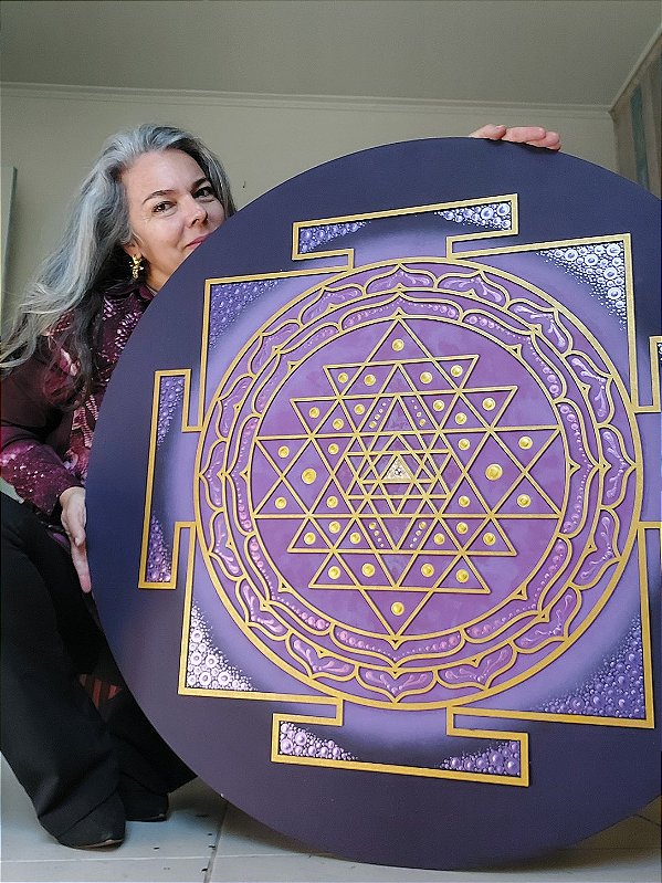 Mandala Duo Sri Yantra | Violeta 90cm