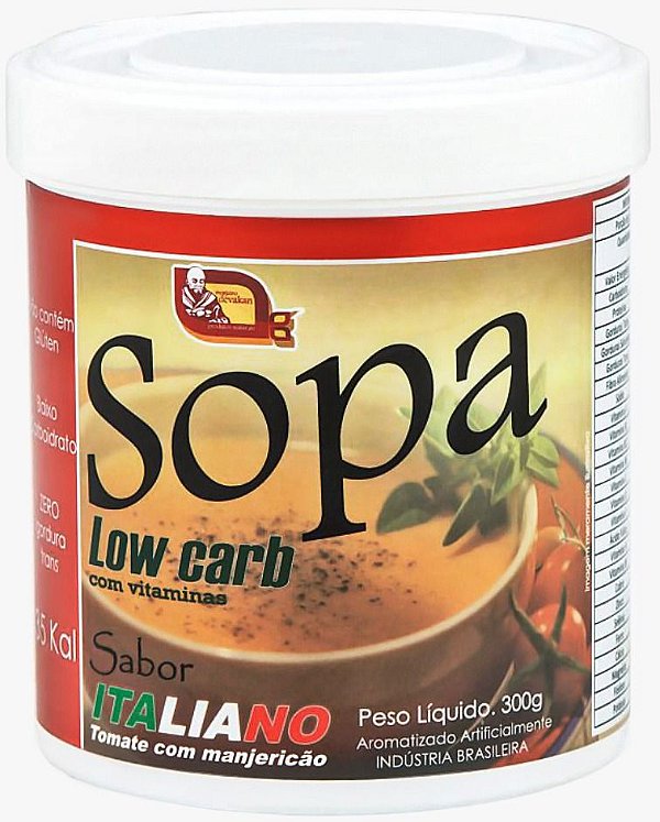 Sopa low carb, sabor Italiano (Tomate com manjericão) 300g com vitaminas e baixo carboidratos auxila na dieta