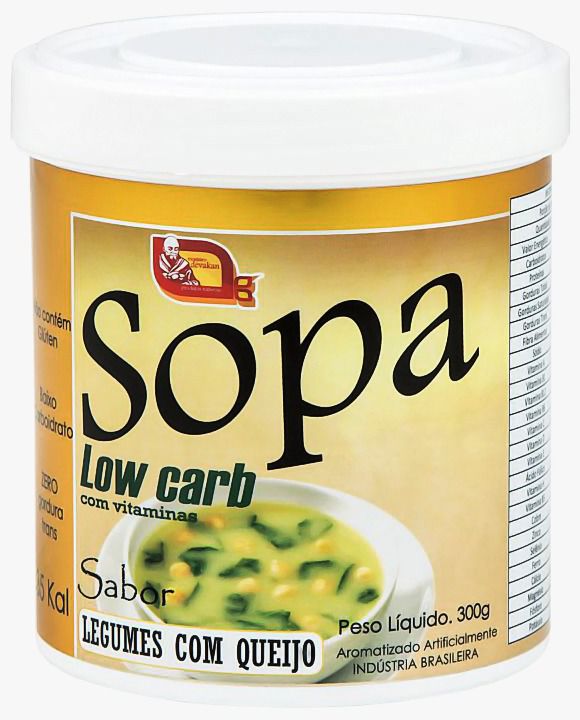Sopa low carb, sabor Legumes com queijo 300g com vitaminas e baixo carboidratos auxila na dieta