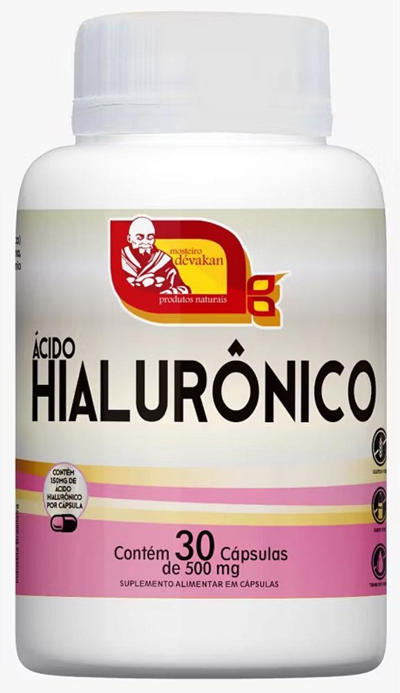 Ácido hialurônico 30 cápsulas 500mg.