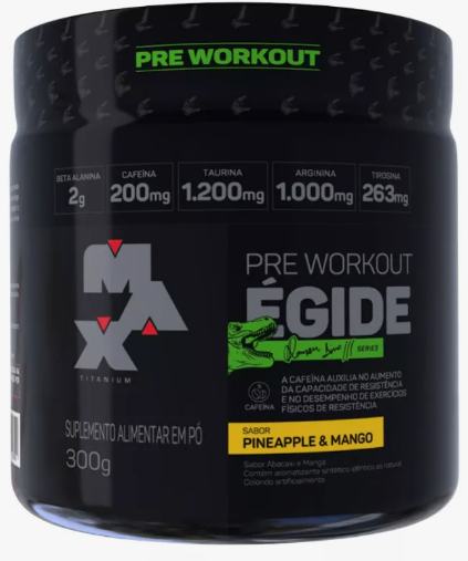 Suplemento Alimentar em Pó Égide 300g Pote Max Titanium Sabor: Abacaxi e Manga