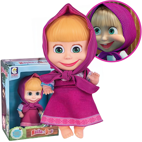 Boneca Masha Em Vinil - Desenho Masha E O Urso - Boneca Original