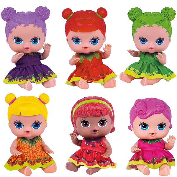 6 Boneca Bebe Coleção Frutinhas Com Cheirinho De Frutas
