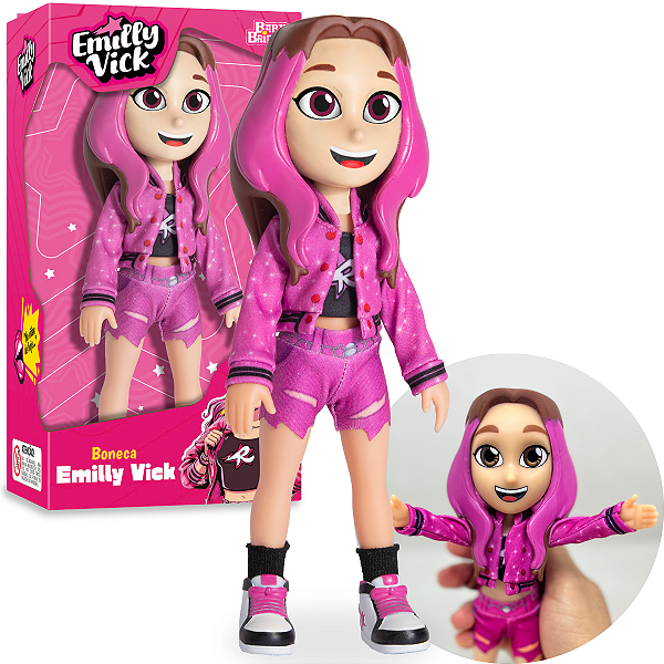 Boneca Emilly Vick Youtuber Dos Rosa Original Baby Brink