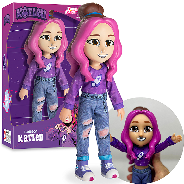 Boneca Katlen Youtuber Dos Rosa Original Baby Brink