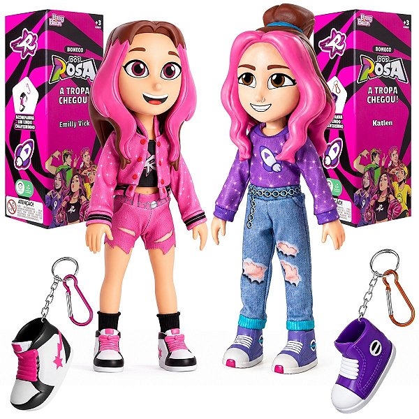 Bonecas Emilly Vick e Katlen Youtuber Dos Rosa