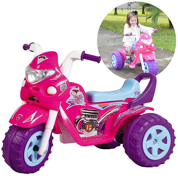 Moto Elétrica 12v Infantil Passeio Super Raptor Biemme Girl