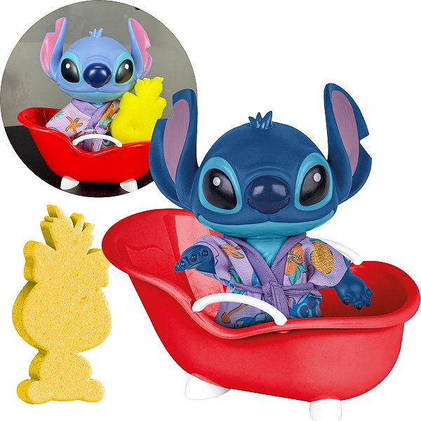 Boneco Stitch Banho Divertido Disney Com Banheira - Cotiplas