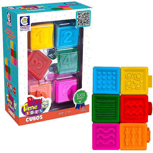 Brinquedo Educativo Play Time Soft Cubos Vinil