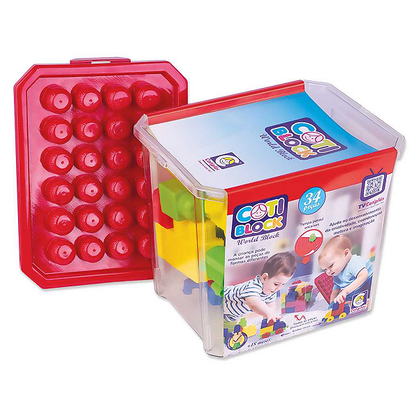 Blocos De Montar Cotiblock Caixa Com 34 Peças