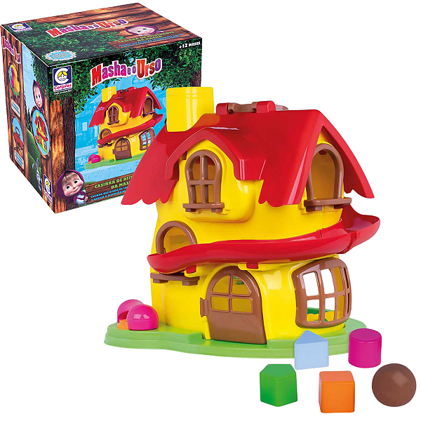 Casinha de Atividades Da Masha e o Urso Brinquedo Educativo