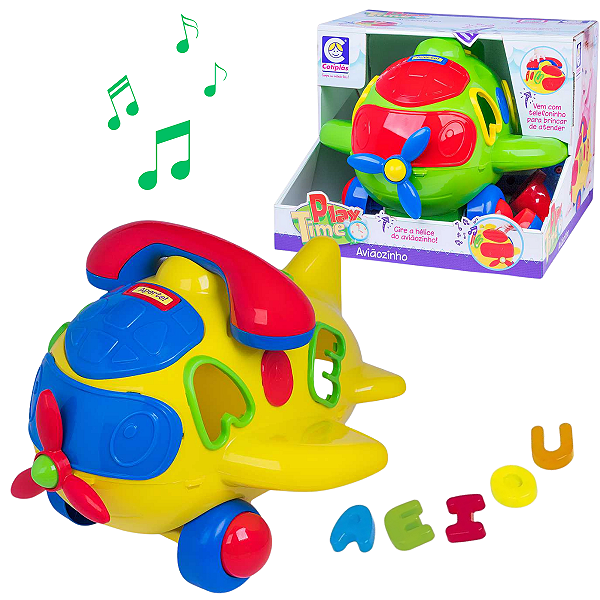 Aviãozinho Didático Brinquedos Educativo Com Som