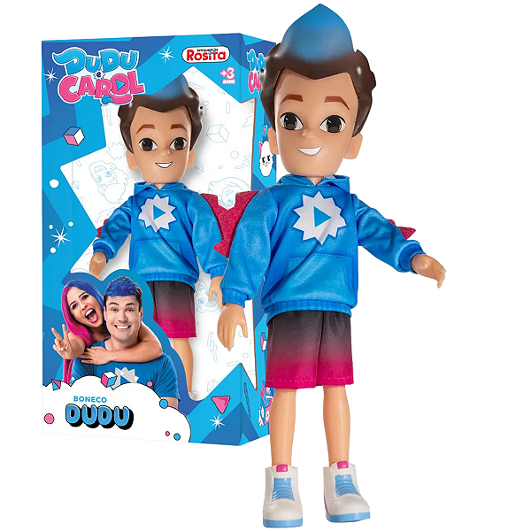 Boneco Dudu 26cm Dudu e Carol Youtubers Articulado