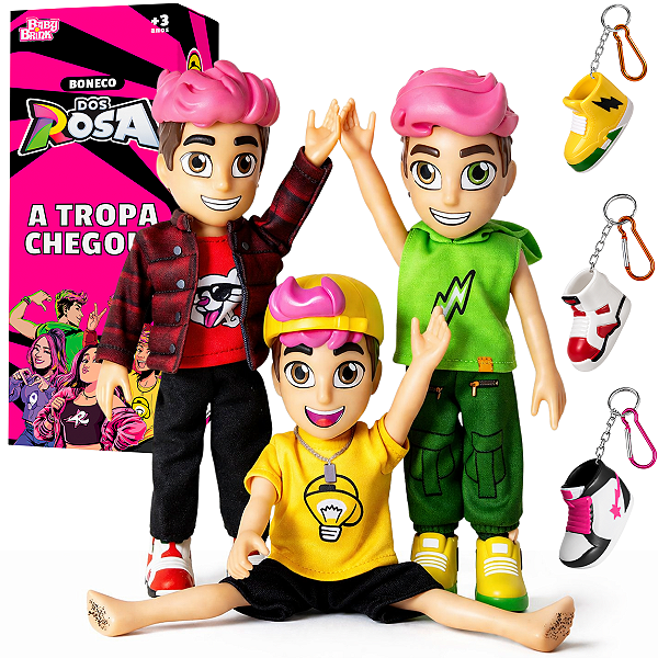 Kit 3 Bonecos Dos Rosa Leozin Void Robson Articulados