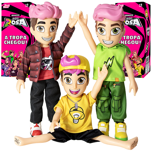 Kit 3 Bonecos Dos Rosa Leozin Void Robson Articulados