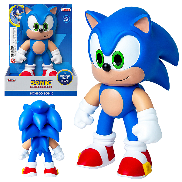 Boneco Sonic Articulado Vinil Original Novabrink 21cm