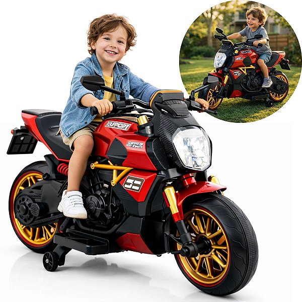 Moto Elétrica Infantil Supert Duo Vermelha Biemme