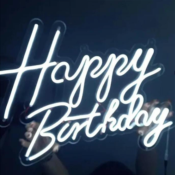 Happy Birthday Acrílico com LED