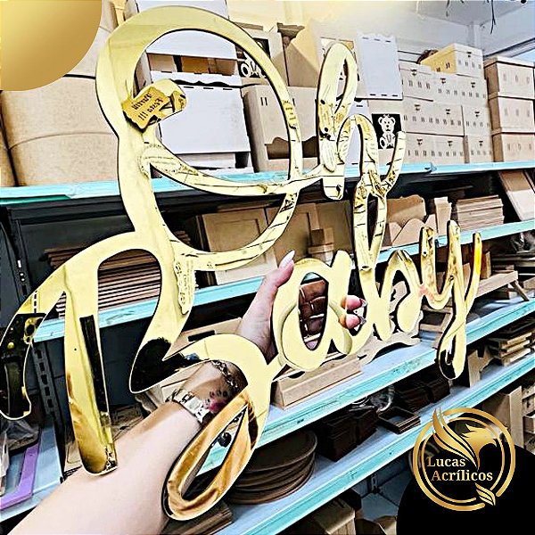 Oh Baby  Acrílico Dourado