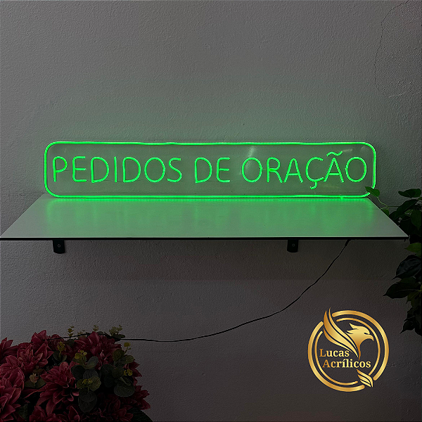 PEDIDOS DE ORAÇÃO EM LED 90 X 15 CM PERSONALIZADO