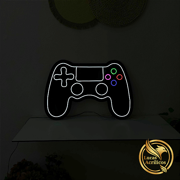 CONTROLE DE VIDEO GAME EM LED 60 X 41 CM