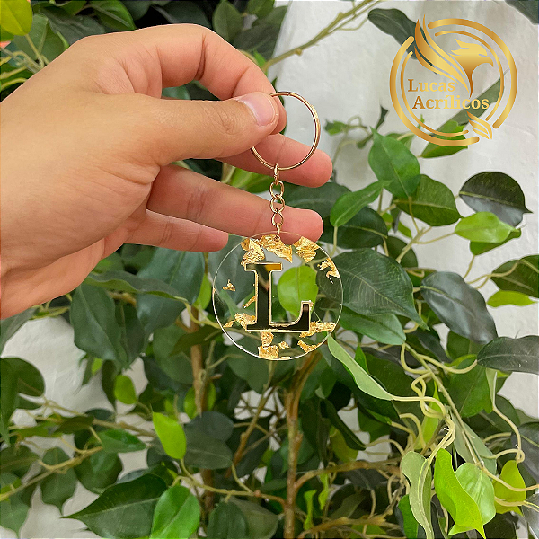 KIT COM 10 CHAVEIROS LETRA INICIAL EM ACRÍLICO 5X5CM